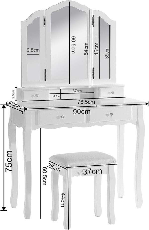 Mercer41 Trosky Dressing Table with Mirror Wayfair.co.uk